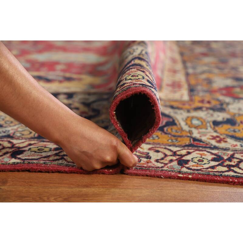 Hand Knotted Oriental 100% Wool Carpet Traditional All-Over Red Tabriz Area Rug - 13' 6'' X 10' 2''