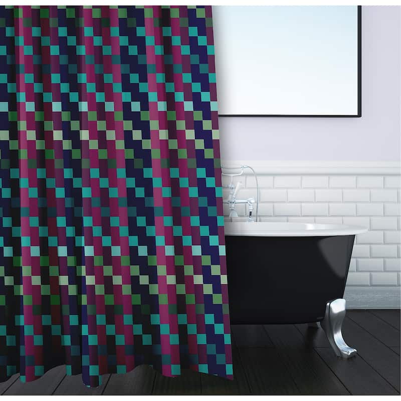 71 x 74-inch Mad for Plaid Geometric Print Shower Curtain