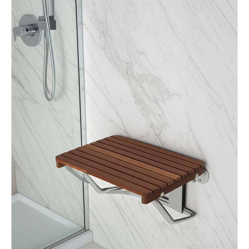 14" X 20" Brown Teak Rectangular Shower Bench - Brown