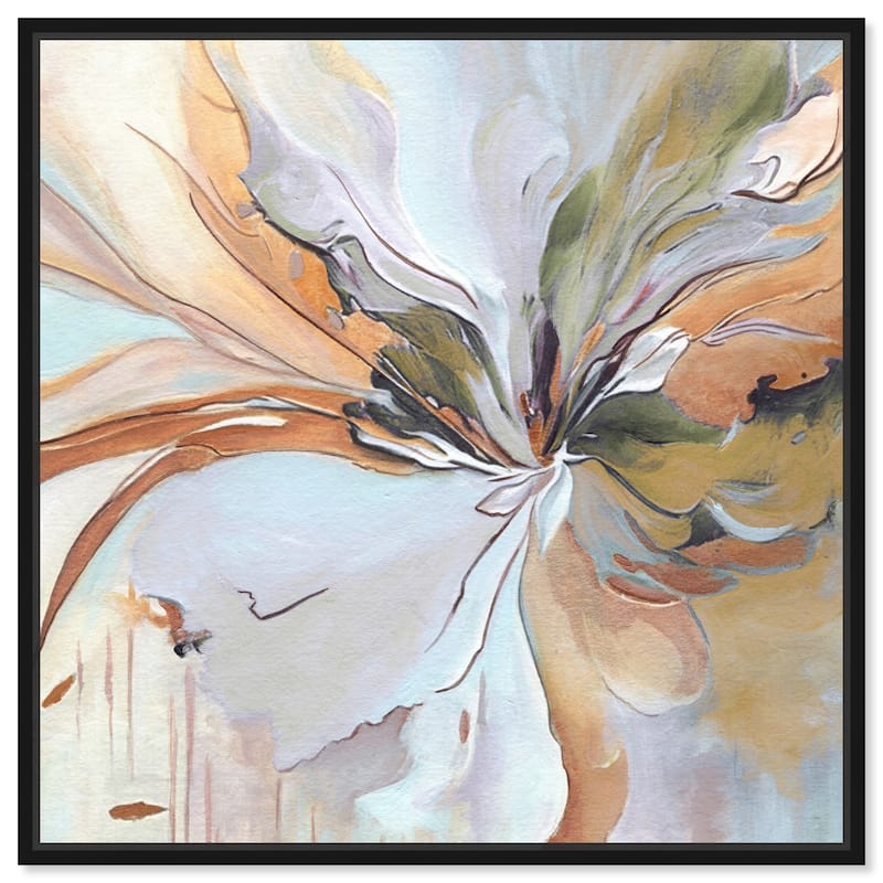 Art Remedy Golden Aesthetic Framed Boho Abstract 1 Piece Canvas Wall Art - 31 x 31 - Black