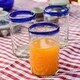 preview thumbnail 8 of 15, Handmade Blue Rim Glass Classic Drinking Set of 6 Glasses (Mexico)