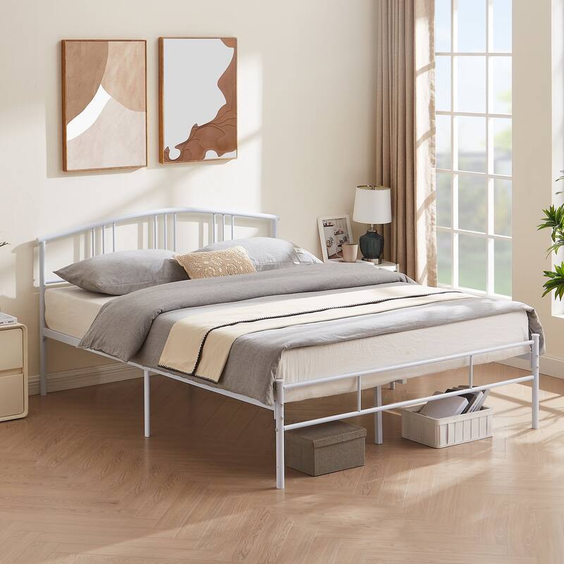 14 Inch Bed Frames Metal Platform Bed with Spindle Headboard Footboard/Mattress Foundation/No Box Spring Needed