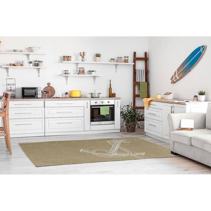 Anchored Nautical Chenille Rug