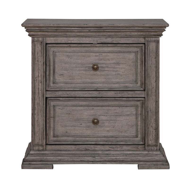 Big Valley Graystone Panel Bed Dresser and Mirror Nightstand