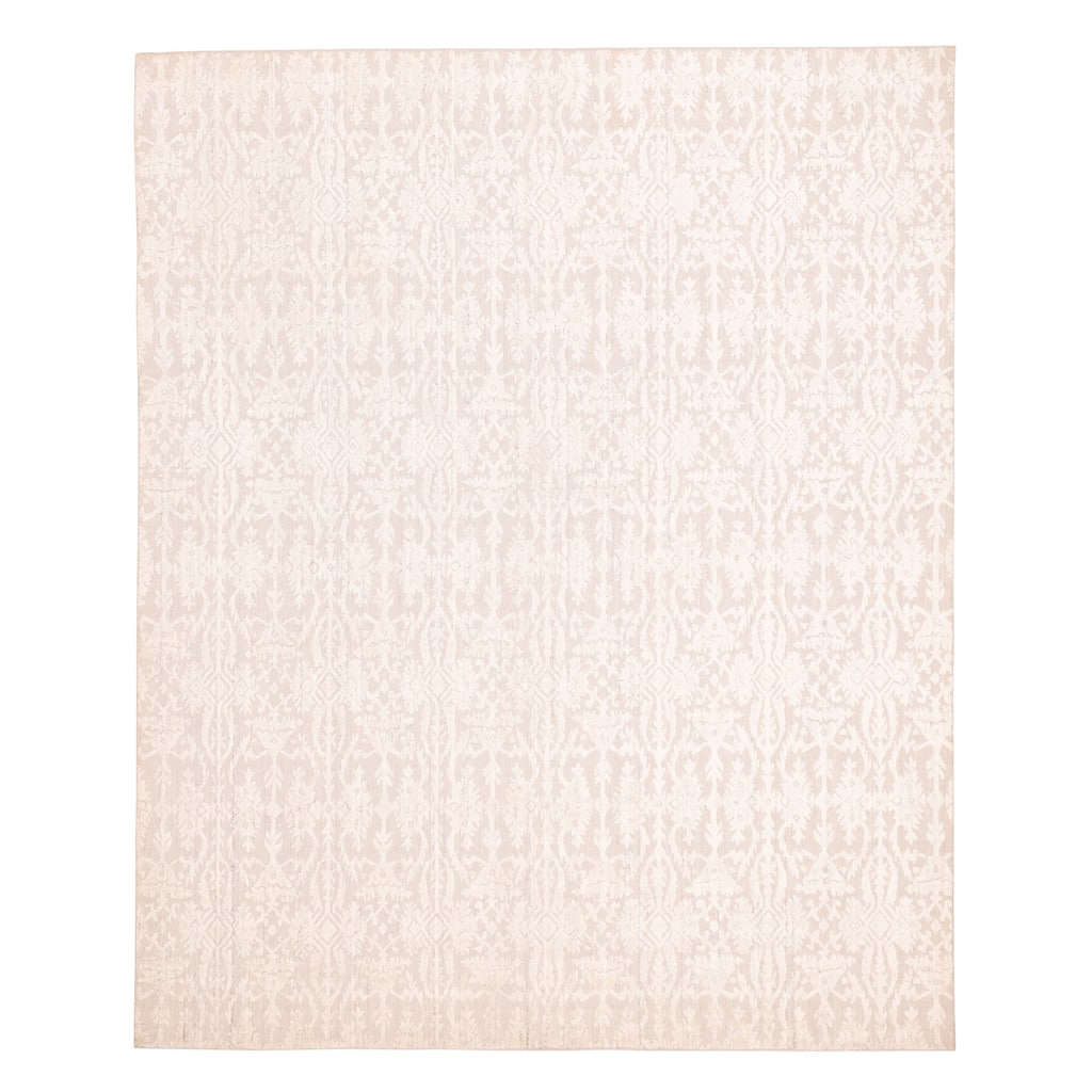 ECARPETGALLERY Hand Loomed Elysian Ivory Viscose, Wool Rug - 8'2 x 9'10