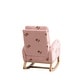 preview thumbnail 5 of 46, Upholstered High Back Wooden Rocking Chair for Living Room Baby Kids Room Bedroom, Pink Boucle