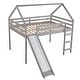 preview thumbnail 7 of 35, Full Size Loft Bed House Bed with Slide-77.4"L x 57.2"W