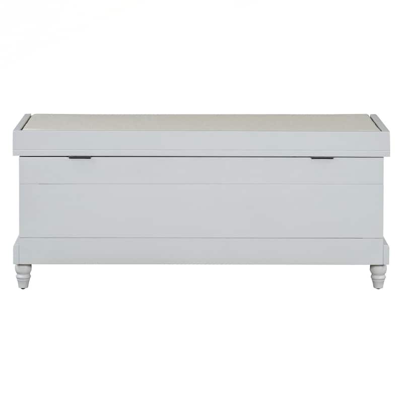 Classic Shoe Bench with Cushion and Three Drawers, Fluted Entryway Bench with Storage for Living Room, Entryway, and Hallways