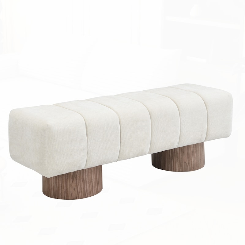 No-Assembly End of Bed Entryway Bench Ottoman for Bedroom Living Room