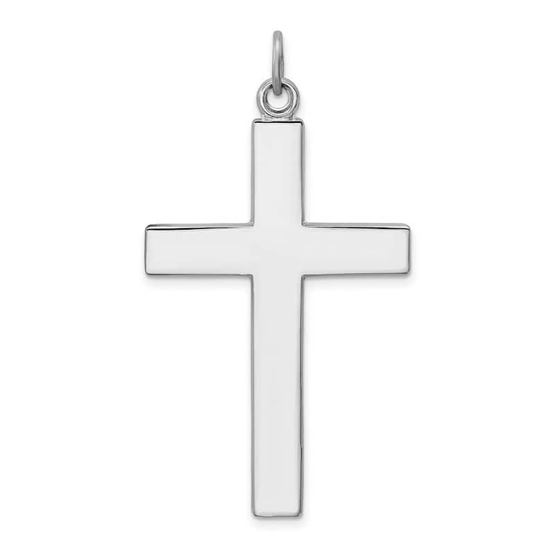 Curata 925 Sterling Silver 18" Cross with Lords Prayer Unisex Necklace - 44x26mm