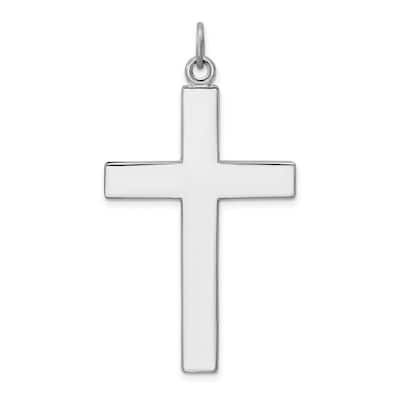Curata 925 Sterling Silver 18" Cross with Lords Prayer Unisex Necklace - 44x26mm