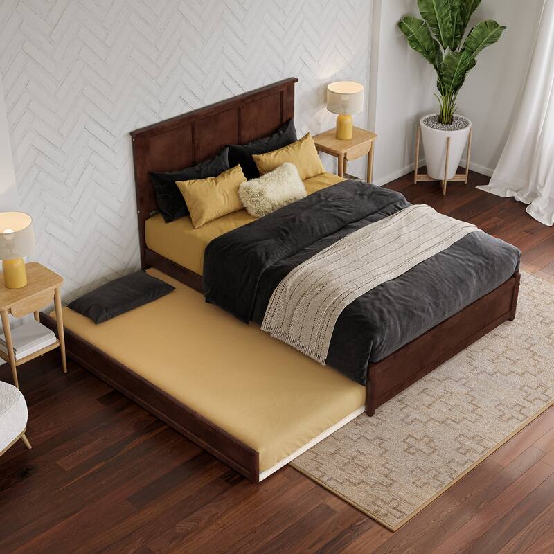 Felicity Platform Bed with Panel Footboard and Twin Trundle