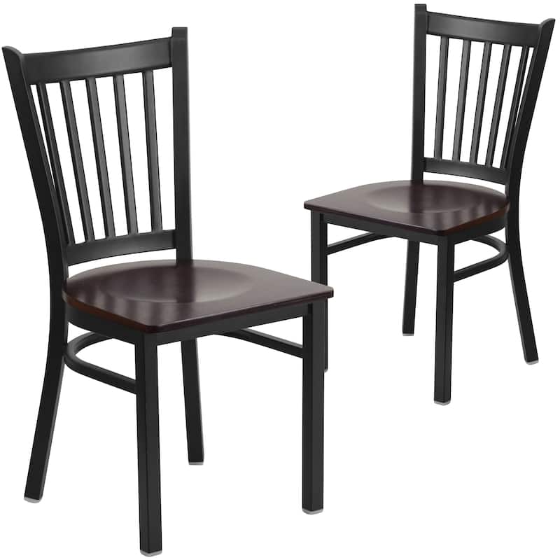 2 Pack Vertical Back Metal Restaurant Chair - 17"W x 20.25"D x 34.25"H