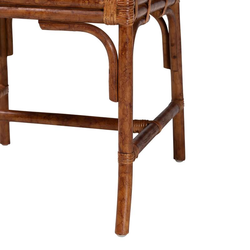 Rio Natural Rattan Dining Chair - Handwoven Wicker Accent Side Chair with Removable Cushion, for Dining Room or Accent Seating