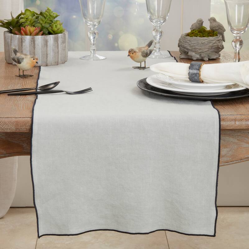 Stonewashed Stitched Edge Table Runner
