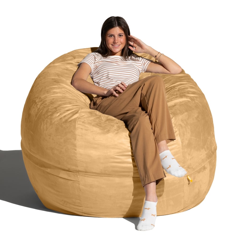 Jaxx Basics 5 Foot Large Adult Bean Bag Chair, Oversized with Filler