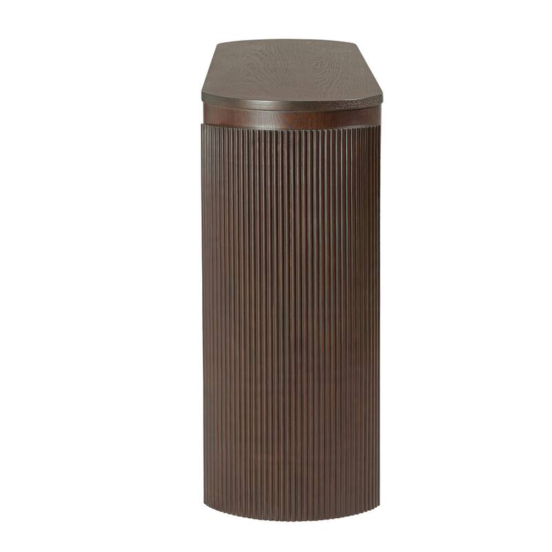 55" Entryway Table with Oval Top and 2 Drawers for Living Room