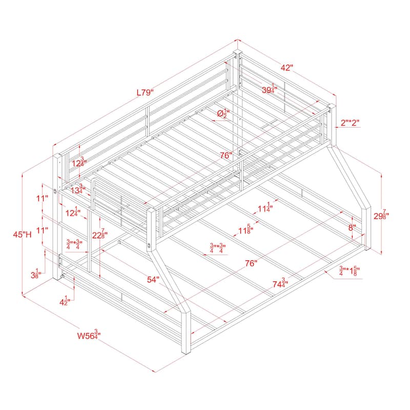 Drella Transitional Metal Bunk Bed with Ladder by Furniture of America