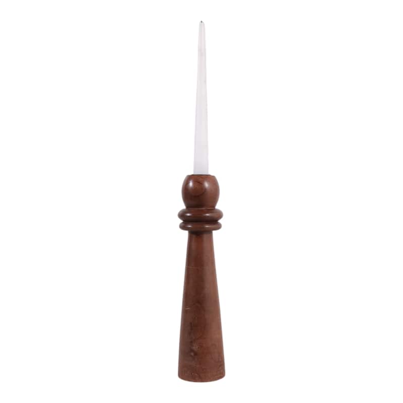 Mango Wood Pillar and Taper Candle Holders Sculptural Turned Design