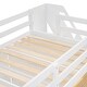 preview thumbnail 19 of 18, White Twin Size Solid Wood Modern Loft Bed with Two-Tone Storage Stairs and Pull-Out Wardrobes