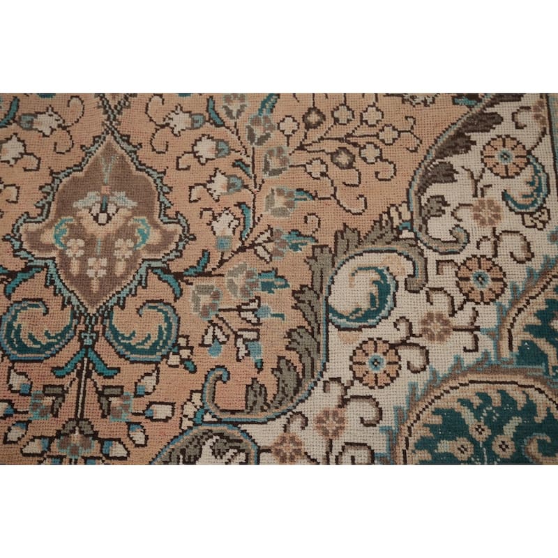Tabriz Vintage Persian Area Rug Hand-Knotted Oriental Wool Carpet - 6'6" x 9'11"