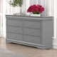 preview thumbnail 10 of 11, Furniture of America Mayday Traditional Solid Wood 6-Drawer Dresser Grey