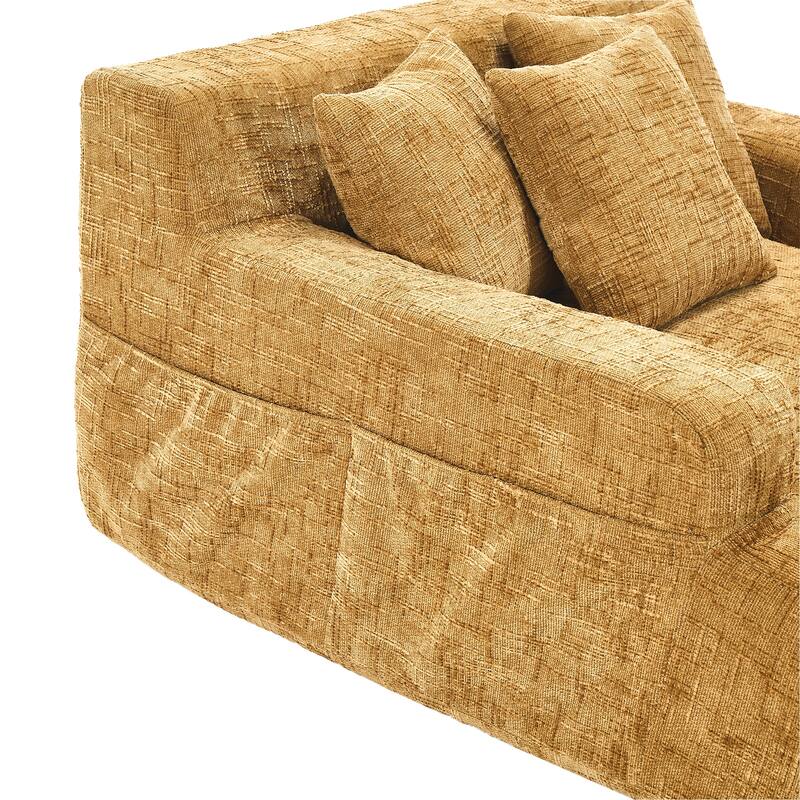 Futon Sofa Bed,3-in-1 Multi-Functional Corduroy Sleeper Couch Pull-Out Bed,Adjustable Backrest and Pillows,Convertible Sofa Bed