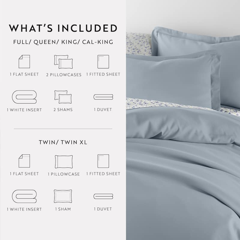 8pc Solid Duvet Bundle
