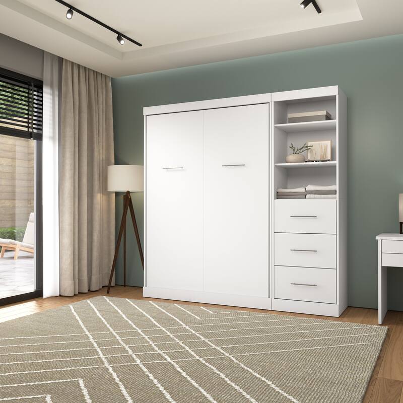 Nebula Full Murphy Bed and Closet Organizer with Drawers by Bestar