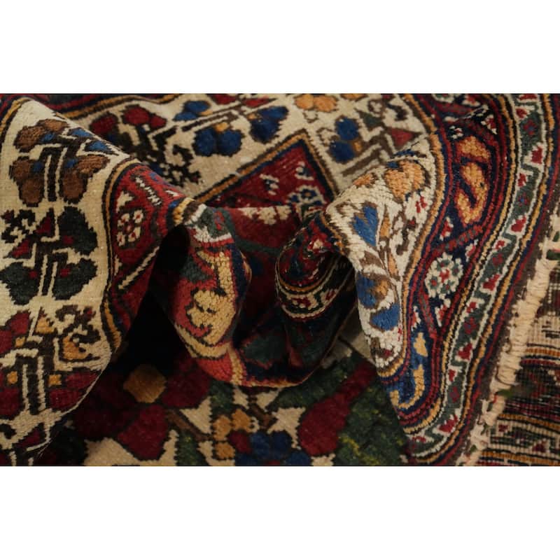 Hand Knotted Oriental 100% Wool Carpet Traditional Floral Multi-Colored Bakhtiari (Shalamzar) Area Rug - 12' 0'' X 4' 11''