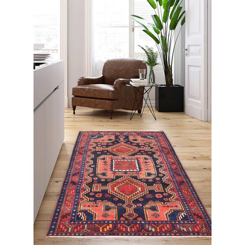 ECARPETGALLERY Hand-knotted Konya Anatolian Dark Navy Wool Rug - 4'0 x 7'5