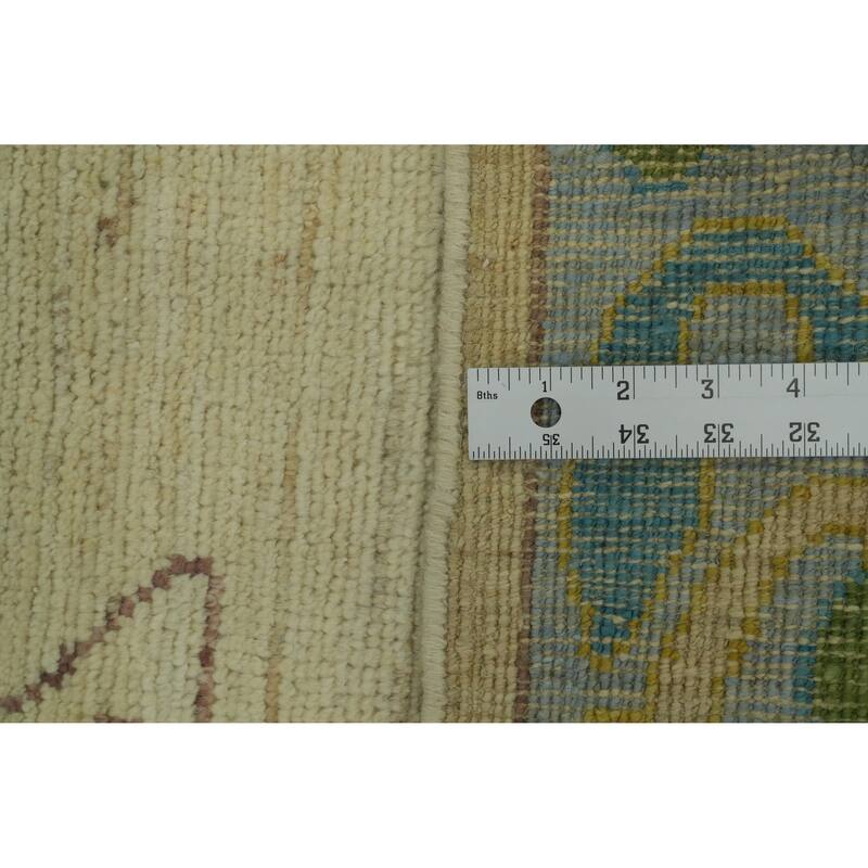 Vegetable Dye Wool Oushak Turkish Large Rug, Geometric Carpet - 17' 9'' X 12' 7''