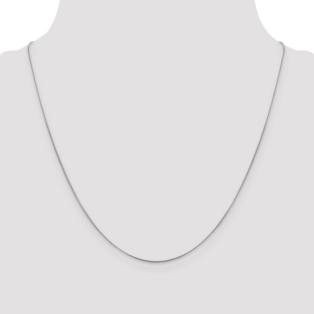 Curata 14k White Gold 0.6mm Boston Link Chain Necklace Options: 16 18 20