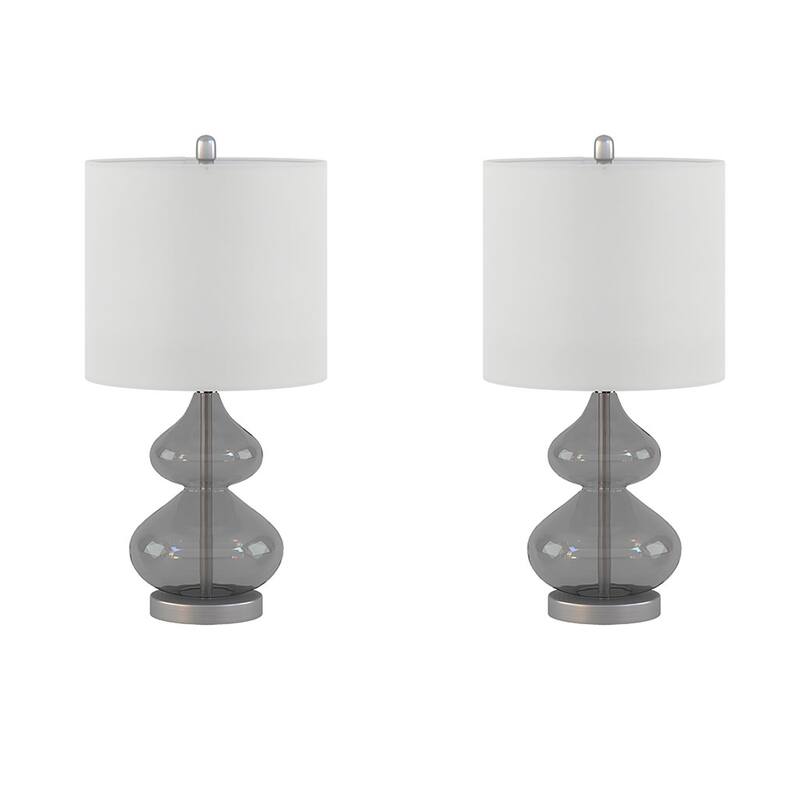 Ellipse Curved Glass Table Lamp, Set of 2 for living room,bedroom,and dining room
