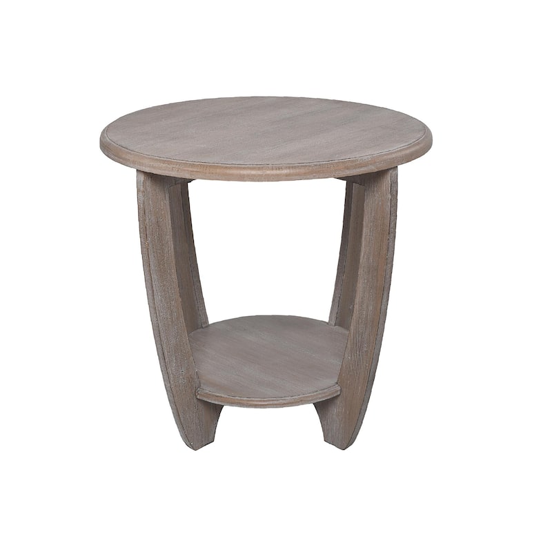 COZAYH Rustic Farmhouse End Table with Storage Shelf