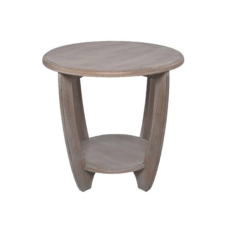 COZAYH Set of 2 Rustic Farmhouse end Table with Storage Shelf, French Country Accent Side Table , Vintage Grey Finish