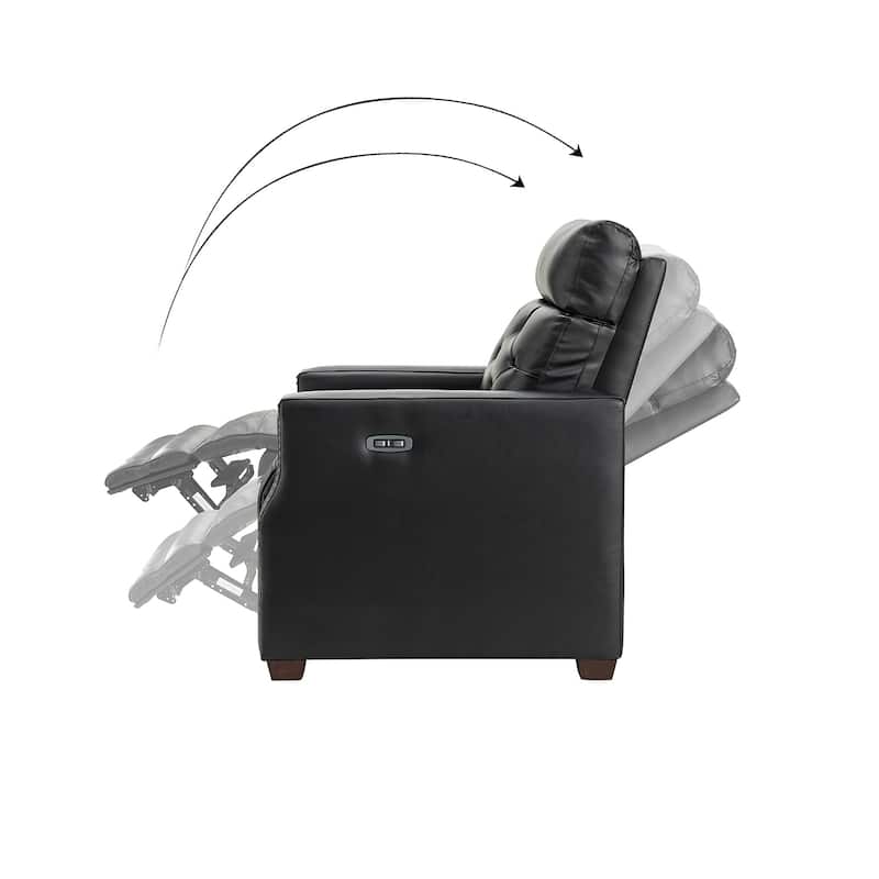 Alina 31.50" Wide Genuine Leather Power Recliner with USB Port