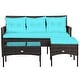 preview thumbnail 27 of 33, Costway 3PCS Patio Rattan Furniture Set 3-Seat Sofa Cushioned Table - See details