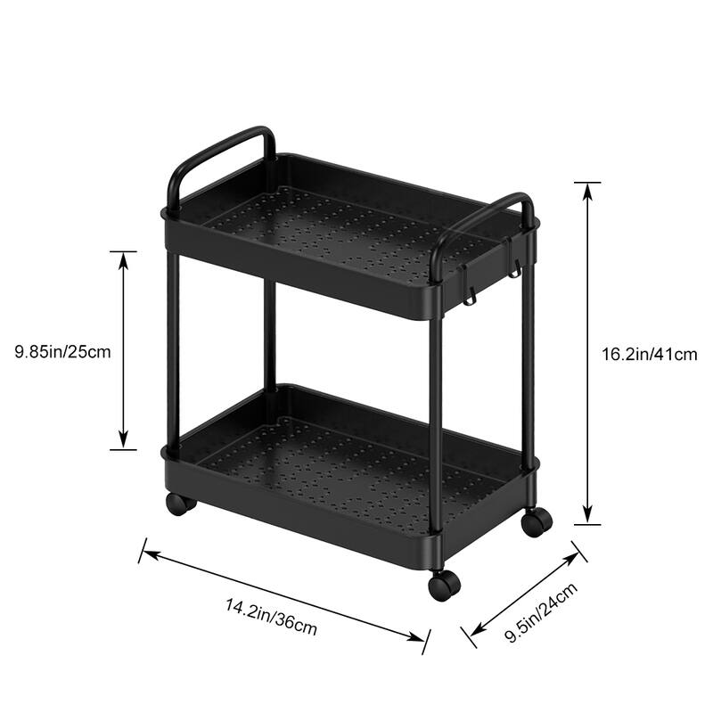 Storage Cart, Shelf Organizer Mobile Shelving, Multifunction Movable Storage Organizer