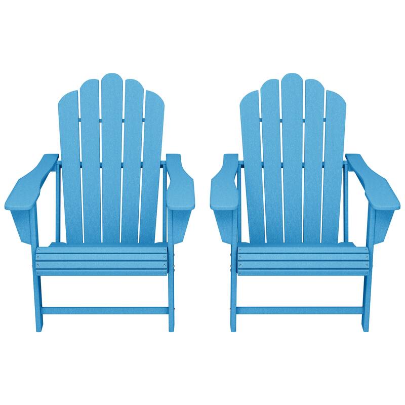 Aderson Outdoor Poly Adirondack Chair (Set of 2) - Pacific Blue