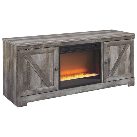 Signature Design by Ashley Wynnlow Weathered 63-inch TV Stand with Electric Fireplace