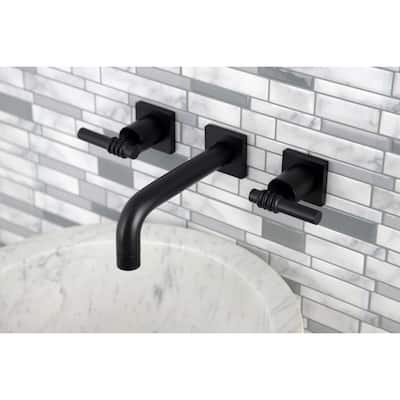 Kingston Brass Milano Two-Handle 3-Hole Wall Mount Bathroom Faucet