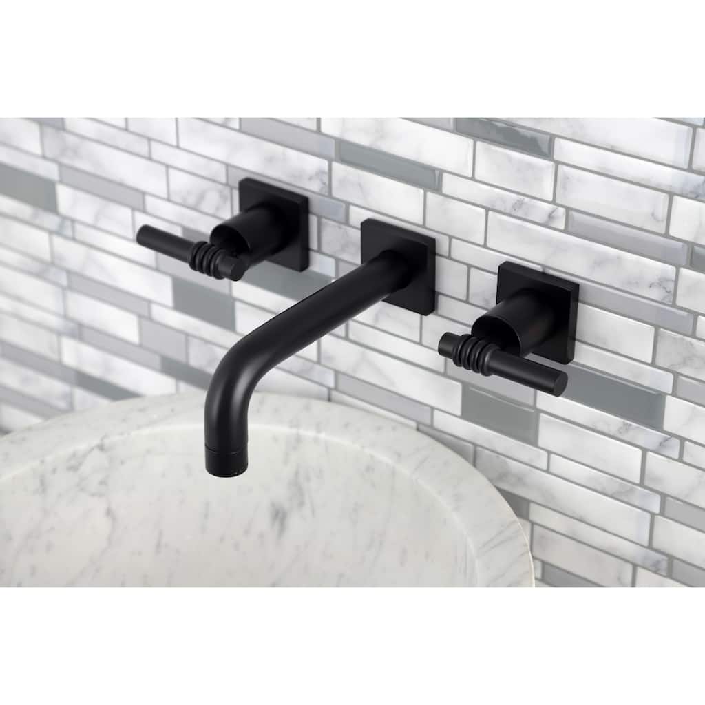 Kingston Brass Milano Two-Handle 3-Hole Wall Mount Bathroom Faucet
