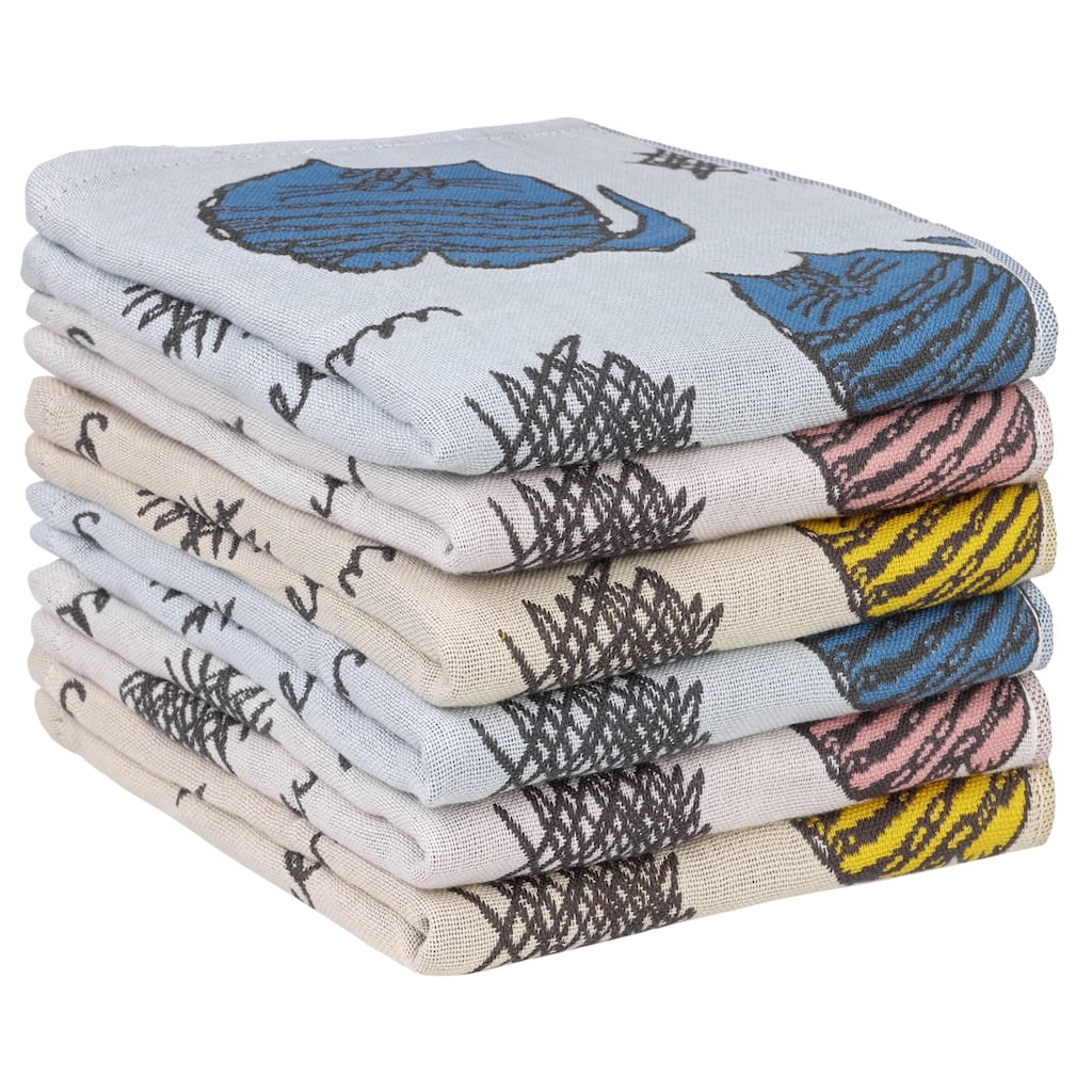 Kitty Pattern Kitchen Towels, Absorbent with Hanging Loop, Tea Towels Dishcloths