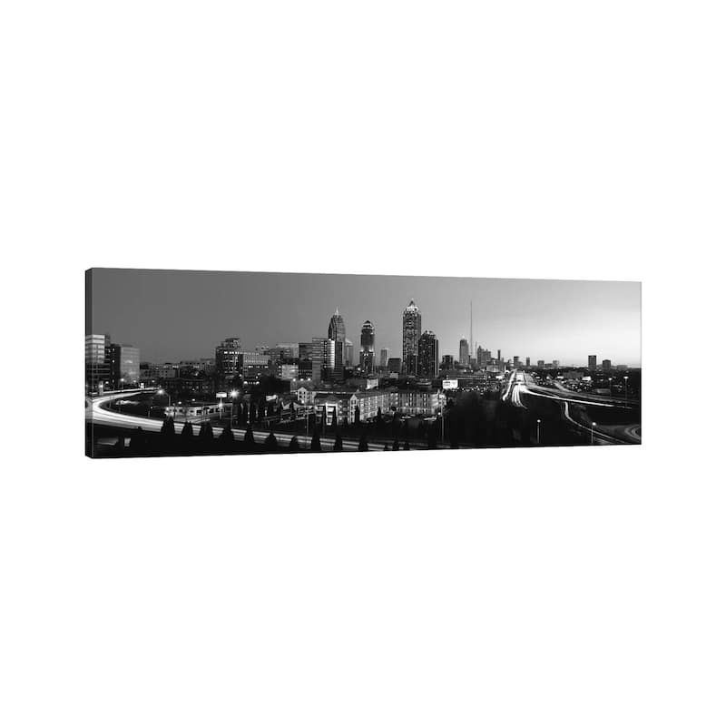 iCanvas "Atlanta Panoramic Skyline Cityscape (Black & White)" by Unknown Artist Canvas Print