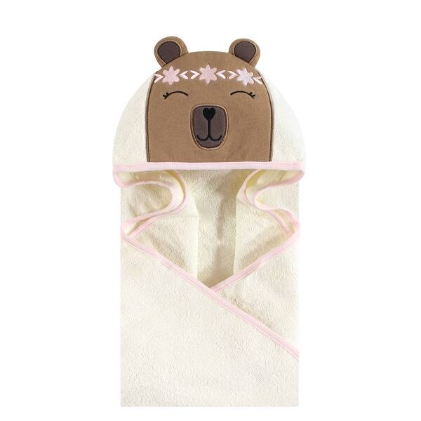 slide 1 of 1, Hudson Baby Infant Girl Cotton Animal Face Hooded Towel, Boho Bear, One Size - Boho Bear - One Size One Size - Boho Bear