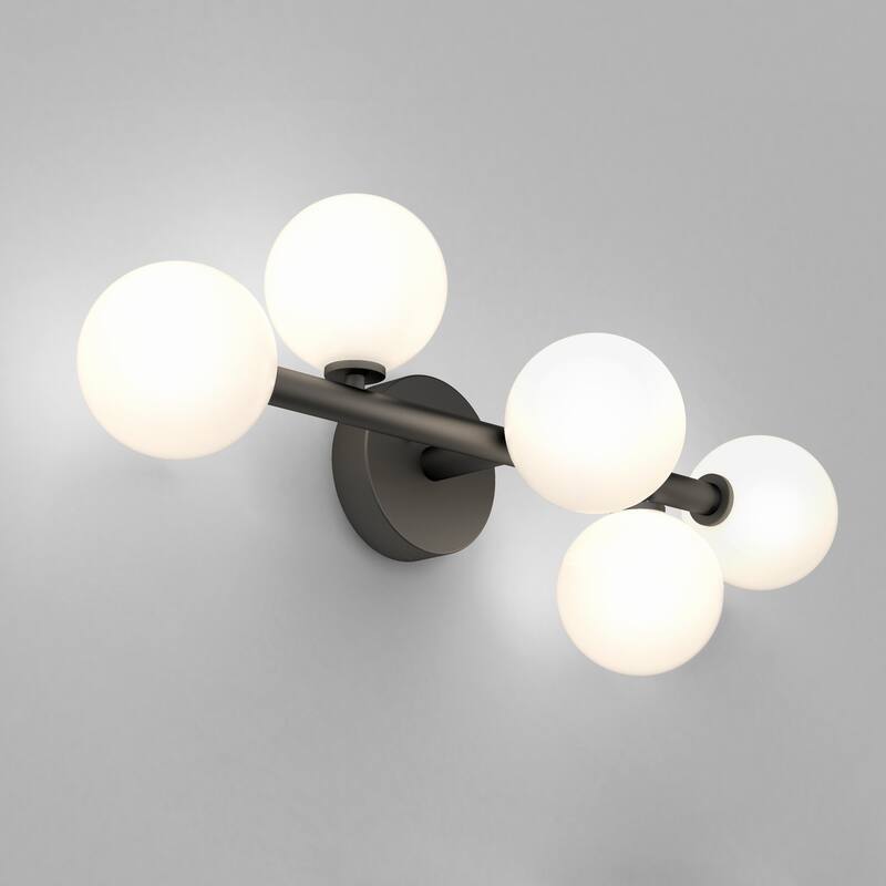 Artika Bloom 5 Light Bathroom Vanity Light, Matt Black