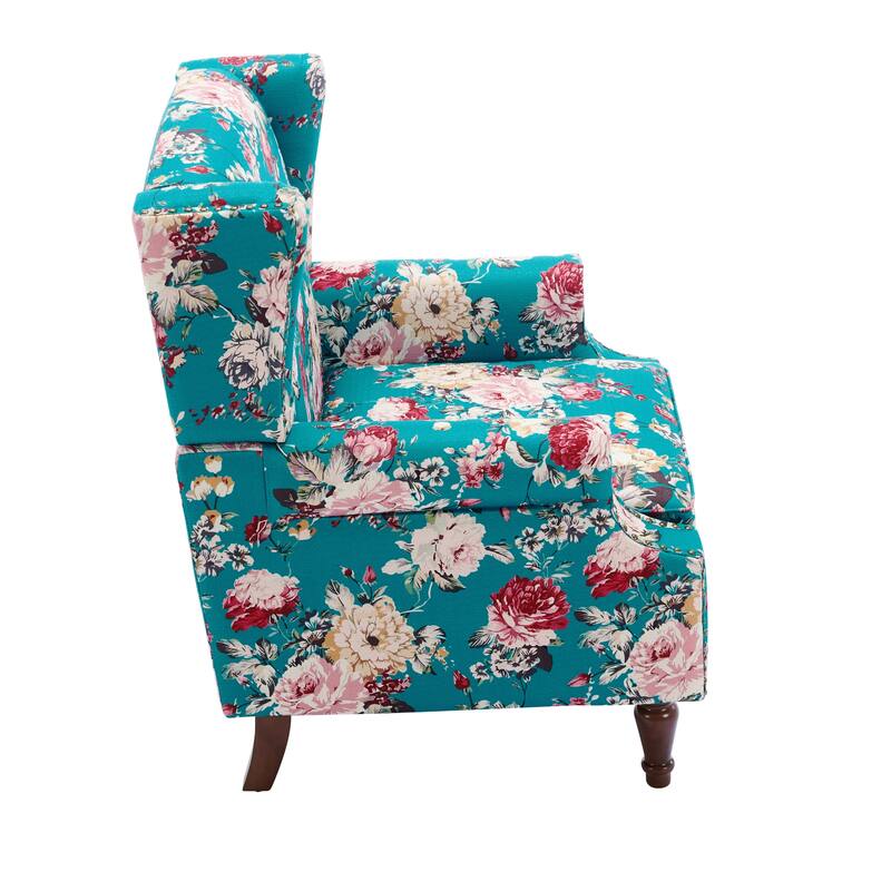 Patterned Upholstered Accent Chair for Living Room