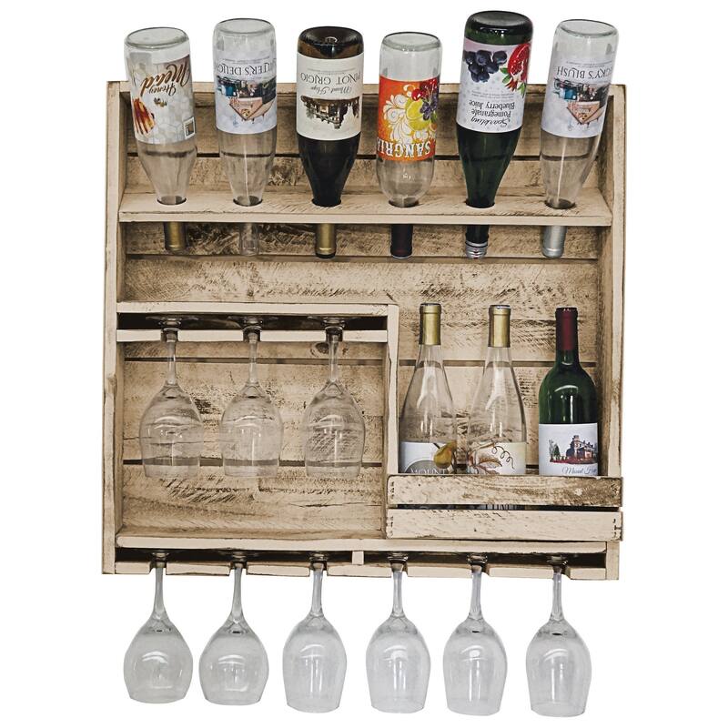 Farmhouse 9-Bottle Wine Display - Cottage Tan