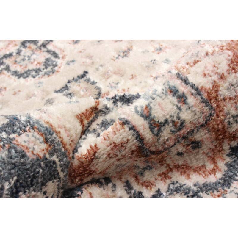 ECARPETGALLERY Machine Woven Heriza Ivory Area Rug
